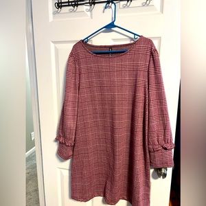 Pink tweed shirt dress